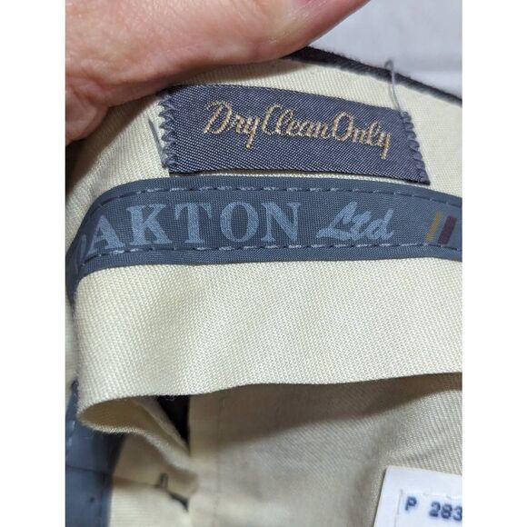 Oakton Ltd. Men's Gray Wool Pinstripe Pant Suit Size 46L - Picture 9 of 10